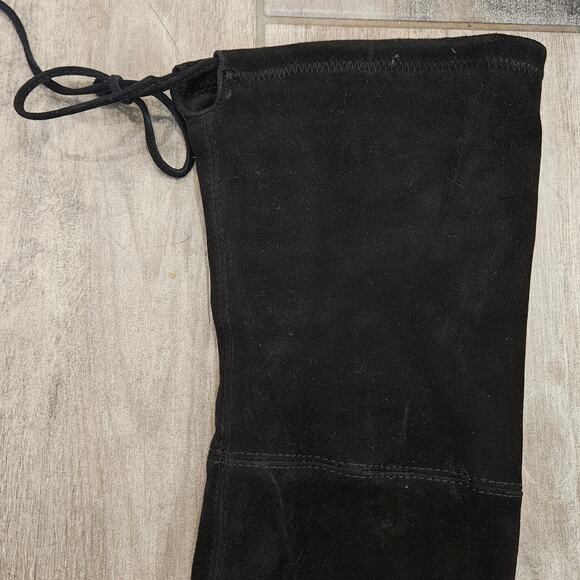 Stuart Weitzman Jocey Over The Knee Boots Women Size 7M Black Suede Classic Chic - Picture 7 of 12